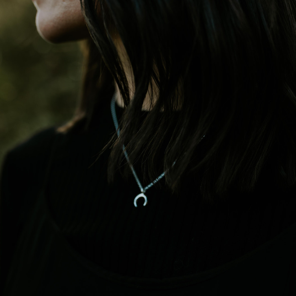 Silver Mini Selene Crescent Necklace